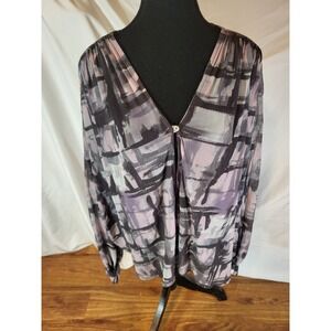 Vintage Y2K Sweet Pea Stacy Fran Mesh Dolman Sleeve Grometric 1 Button